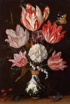  Tulipanes Obras - Bosschaert Ambrosius Un bodegón de tulipanes y otras flores